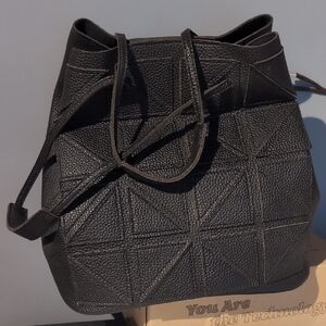 Only 3$ When You Add It To A Bundle Black Textured Women's Bucket Bag